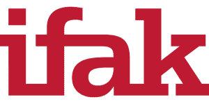 Logo der ifak mit rotem Schriftzug auf weißem Hintergrund.